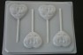 1023  Heart with Swans Chocolate or Hard Candy Lollipop Mold